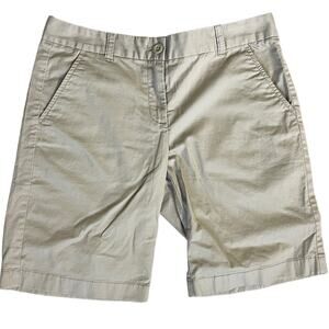 Women's Size 4 J. Crew Cotton Khaki Beige Casual Lightweight 9" Bermuda Shorts